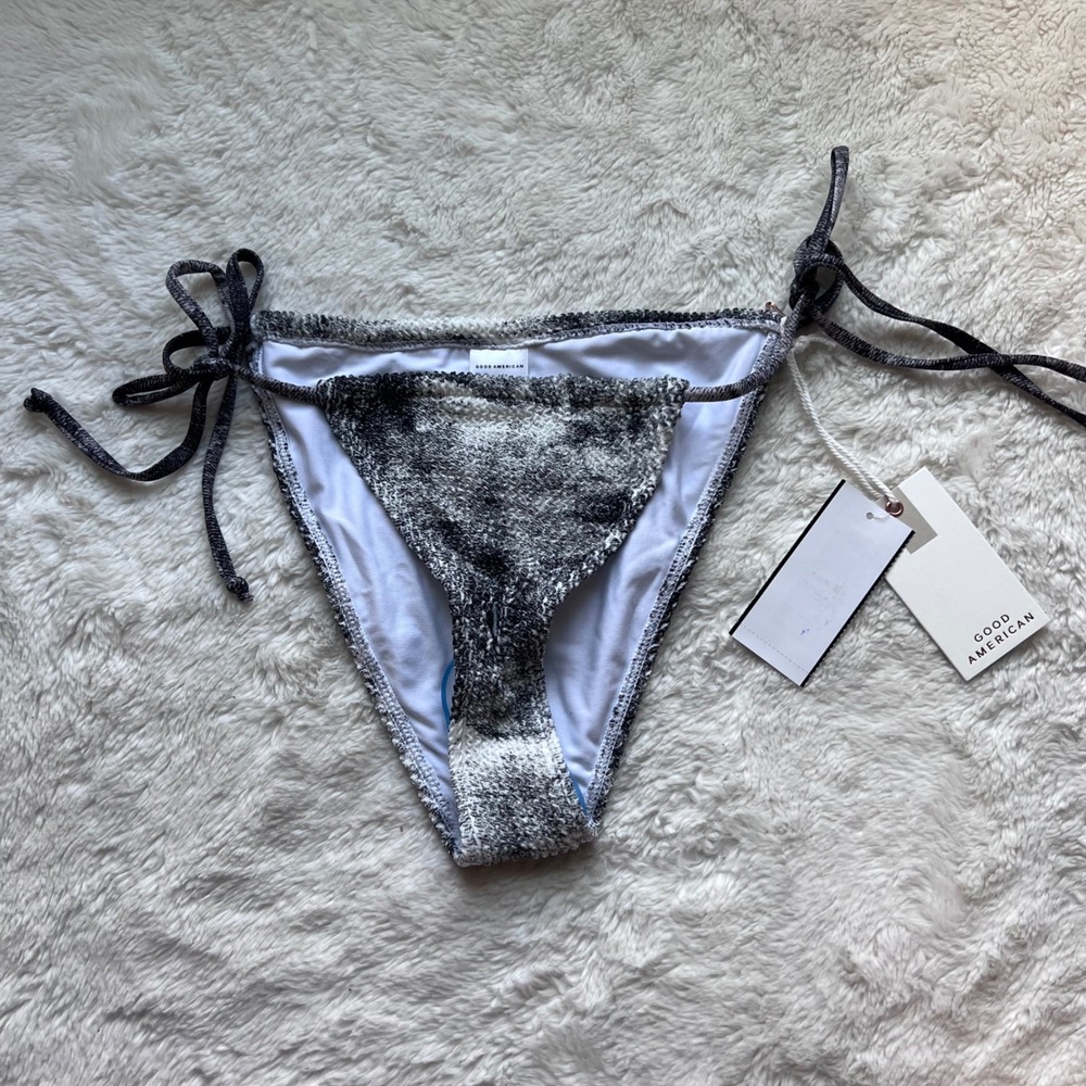 Good American Grey Tie Dye Side Tie Bikini Bottom GSW0524 Size 00/0 NWT